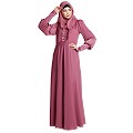Umbrella abaya in shiny nida fabric- Puce Pink Umbrella abaya in shiny nida fabric- Puce Pink